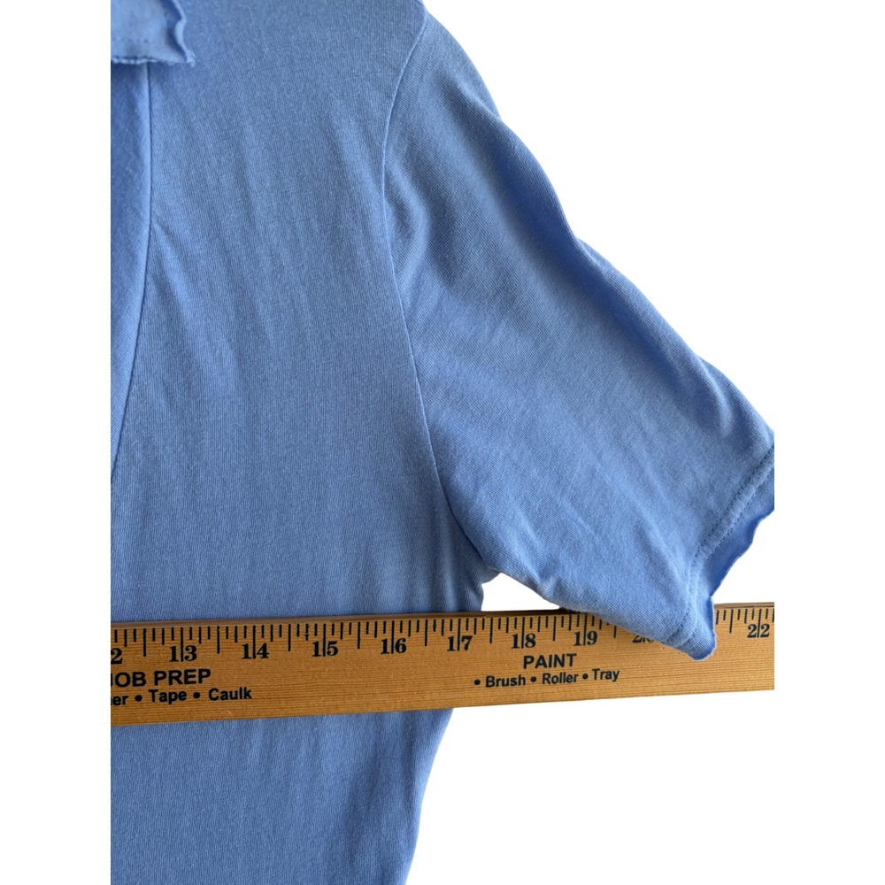 Free‎ People Free-est Blue Polo Maxi Dress Short Sleeve Side Slits XS Effortless - Picture 5 of 5